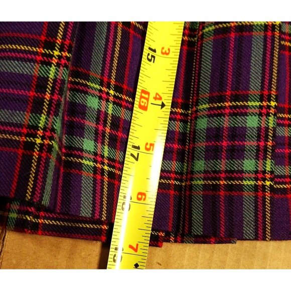 Vintage Lannie Purple Plaid Tartan Blazer and Matching Pleated Skirt Youth Sz 14 - Picture 10 of 14